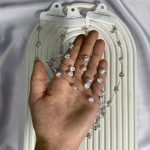 گردنبند مرواریدی گوی نقره ای