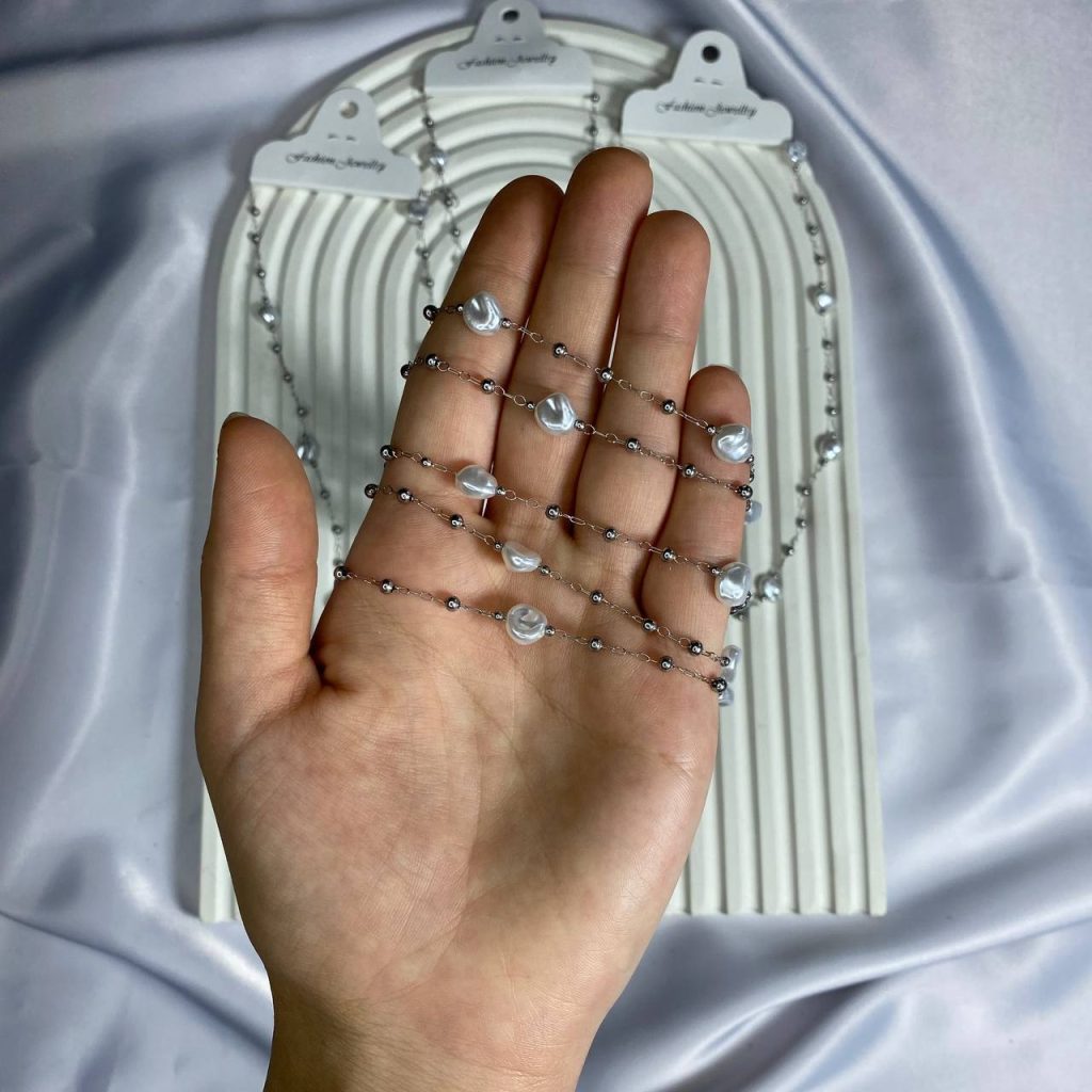 گردنبند مرواریدی گوی دار