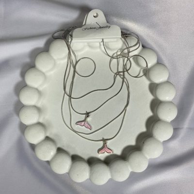 گردنبند دم وال صورتی
