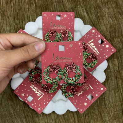 گوشواره کریسمسی پاپیون
