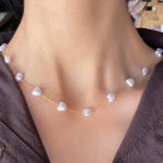 گردنبند زنجیر طلایی مروارید قلبی