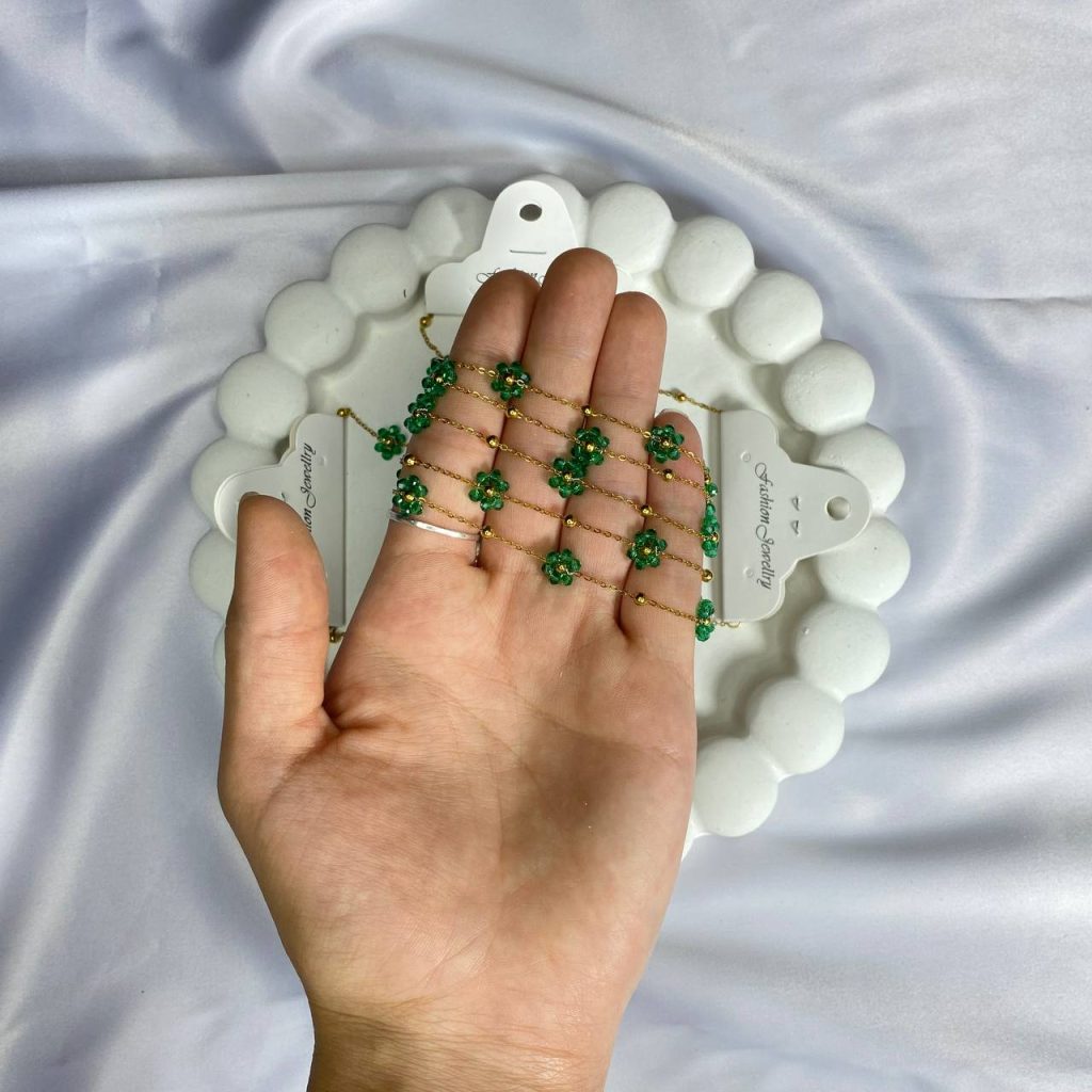 دستبند منجوقی گل