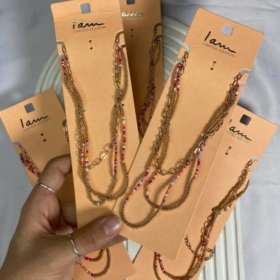 گردنبند سه لاین مهره ای