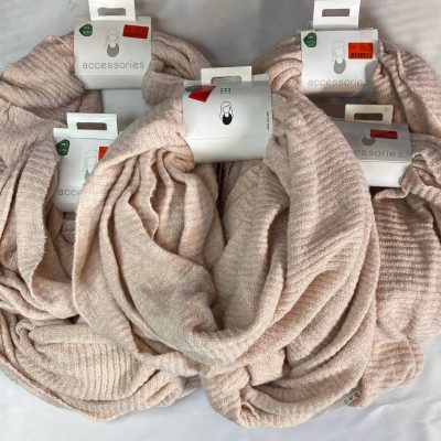 شال رینگی pink beige بافت زیر و رو