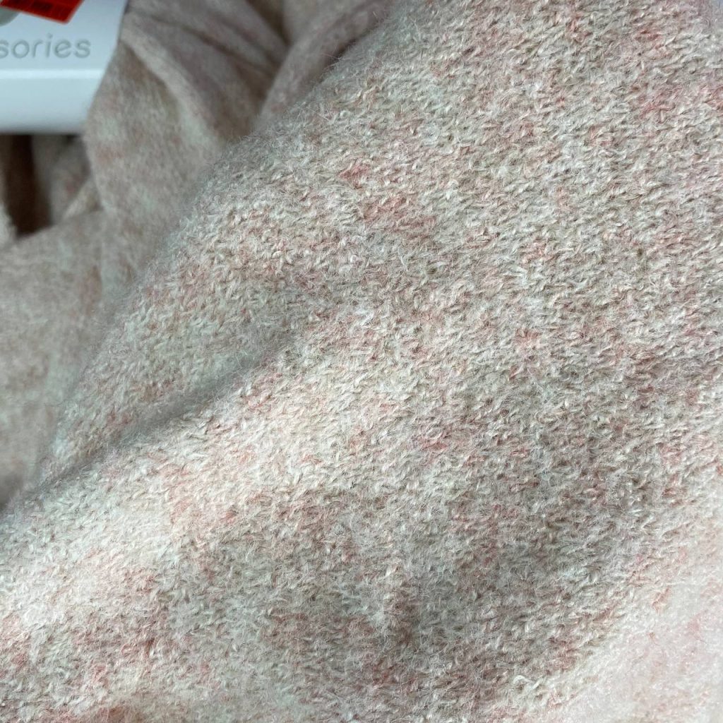 شال رینگی بافت pink beige ساده