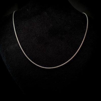 زنجیر ونیزی باکسی نقره ای استیل سایز بندی