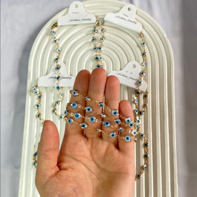 گردنبند چشم زخم آبی روشن