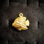 پلاک استیل ماهی طلایی و نقره ای