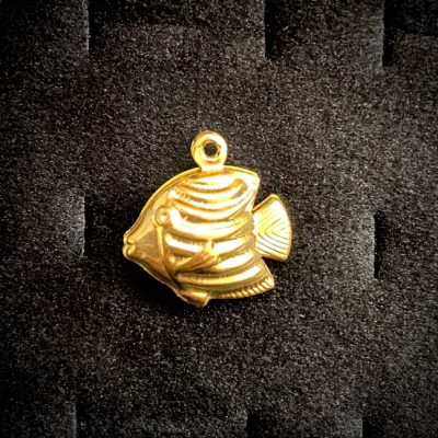 پلاک استیل ماهی طلایی و نقره ای