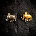 پلاک استیل فیل طلایی و نقره ای