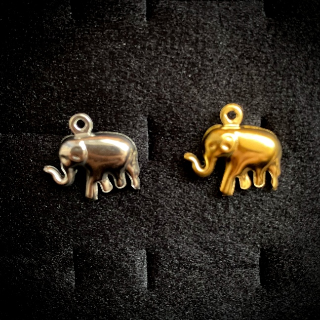 پلاک استیل فیل طلایی و نقره ای