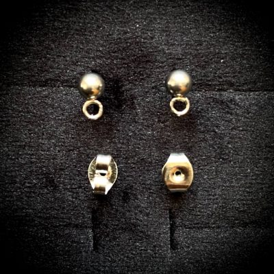 پایه گوشواره میخی سر توپی استیل نقره ای کد 102