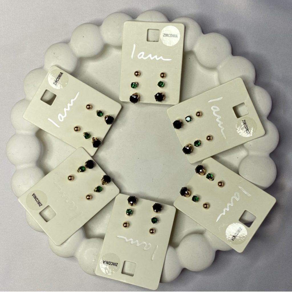پک گوشواره نگین zirconia