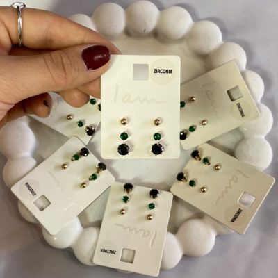پک گوشواره نگین zirconia