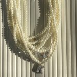گردنبند مرواریدی حروف فول نگین