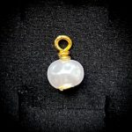 پلاک مروارید دفرمه طلایی تک حلقه کد 102