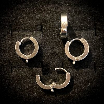 پایه گوشواره استیل نقره ای کد 110