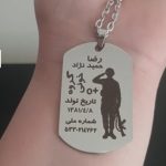 پلاک استیل مشکی حک چهره یا متن دلخواه 105