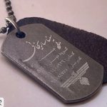 پلاک استیل مشکی حک چهره یا متن دلخواه مستطیل 5*3 سانت کد 102