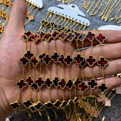 دستبند ونکلیف استیل رنگ ثابت رنگ بندی کامل