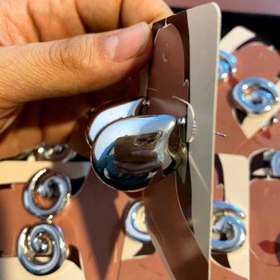گوشواره دفرمه اشکی نقره ای