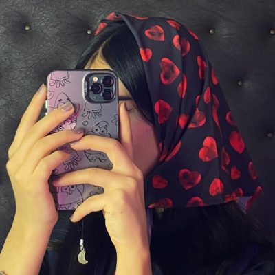 مینی اسکارف فول قلب رنگبندی