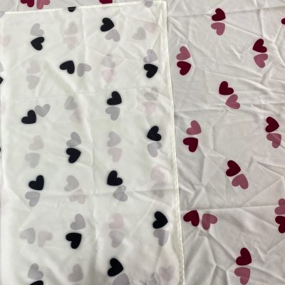 مینی اسکارف سفید قلب