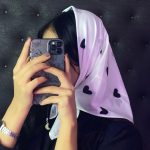 مینی اسکارف سفید قلب