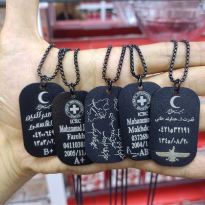 پلاک استیل مشکی حک چهره یا متن دلخواه کد 141