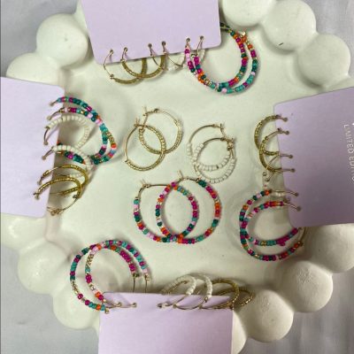 پک گوشواره سه عددی مهره ای