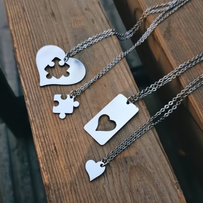 گردنبند استیل ست دوستی دو نفره کد 101