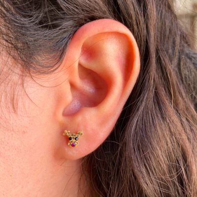 گوشواره نقره طرح گوزن