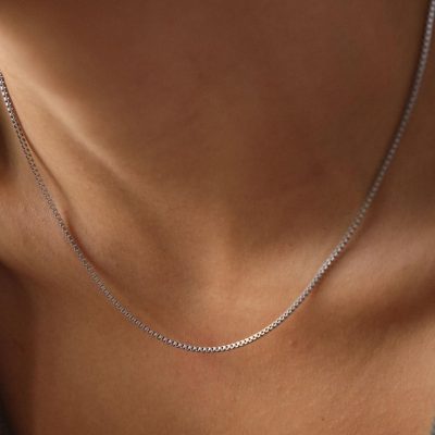 گردنبند استیل ونیزی نقره ای