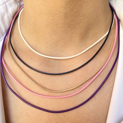 گردنبند چرم رنگ انتخابی کد 01