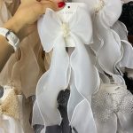 گیره مو‌ پاپیونی دوبل وسط مروارید رنگبندی انتخابی