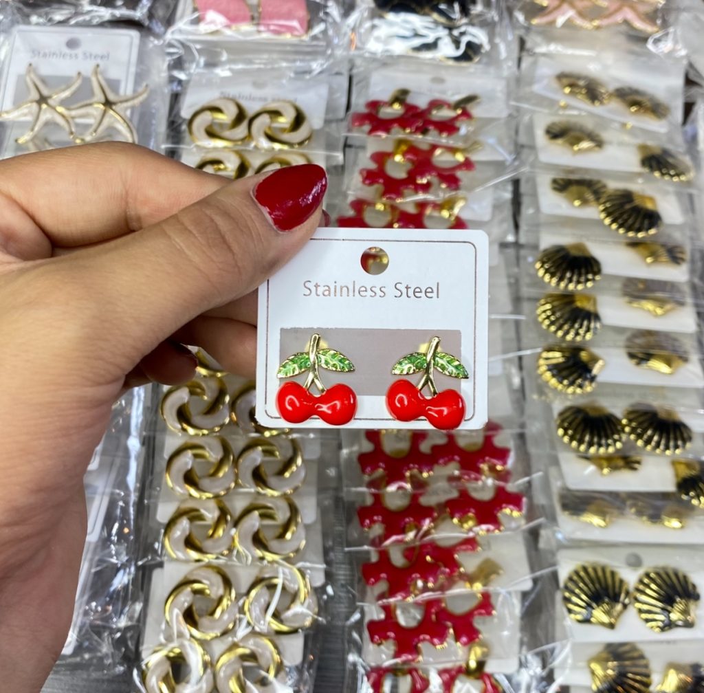 گوشواره میناکاری استیل گیلاس