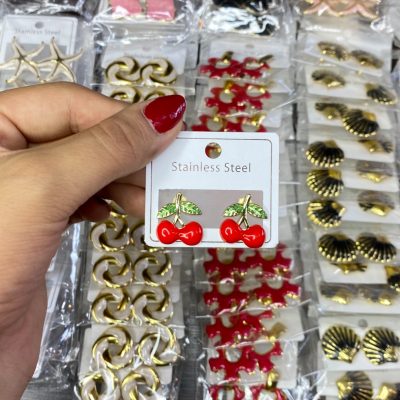 گوشواره میناکاری استیل گیلاس