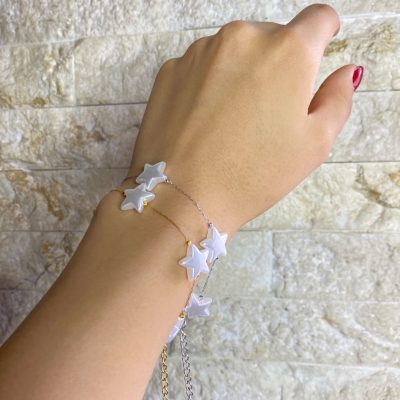 دستبند مروارید ستاره زنجیر ظریف