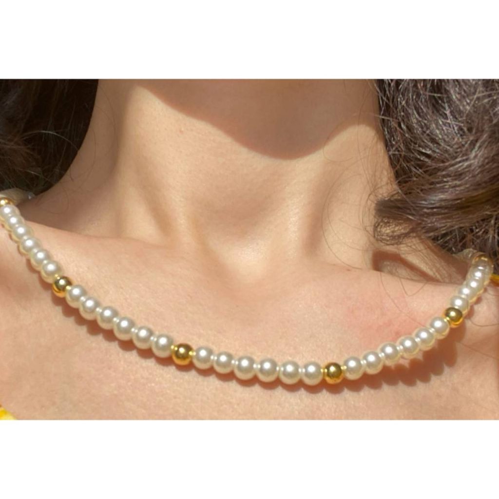 گردنبند مروارید و گوی بزرگ