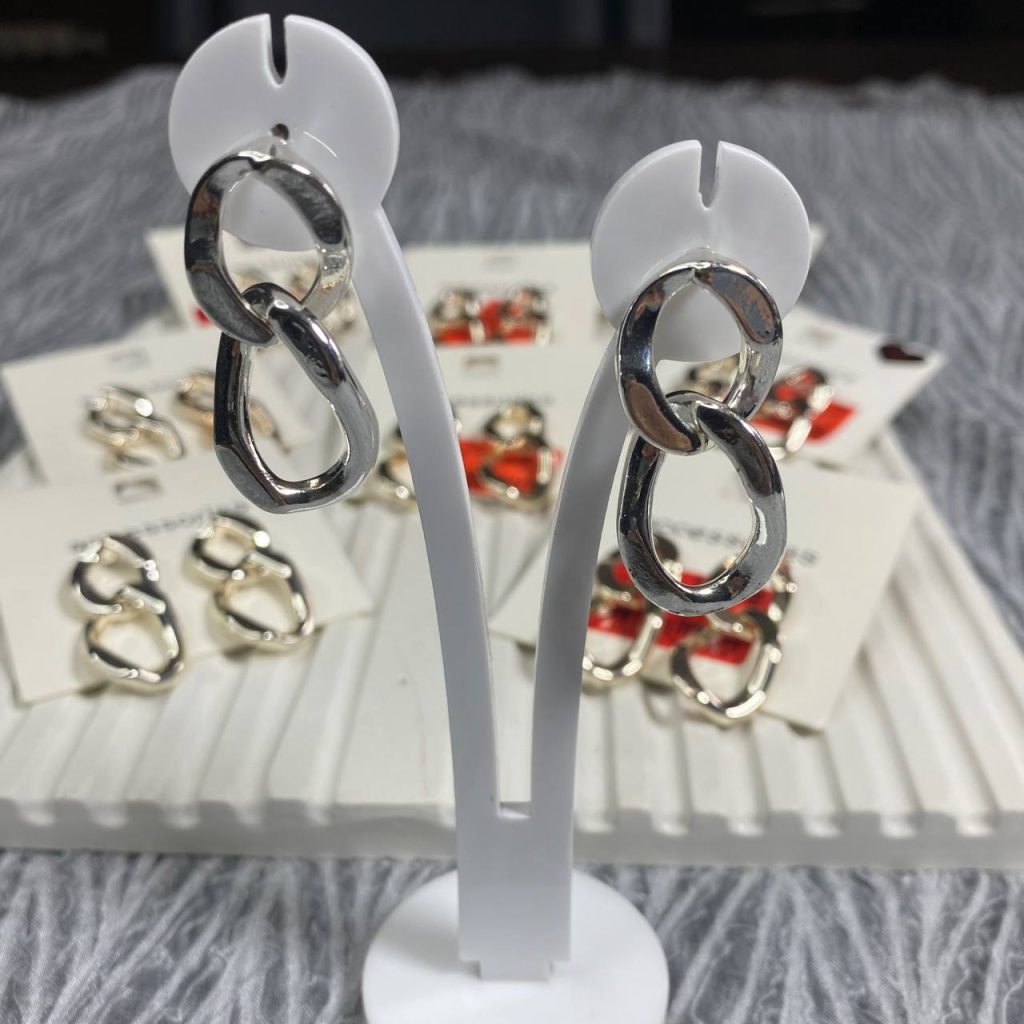 گوشواره اینترلاک نقره ای