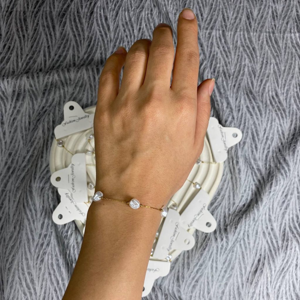 دستبند مروارید گوی طلایی