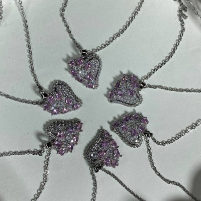 گردنبند قلب نگینی