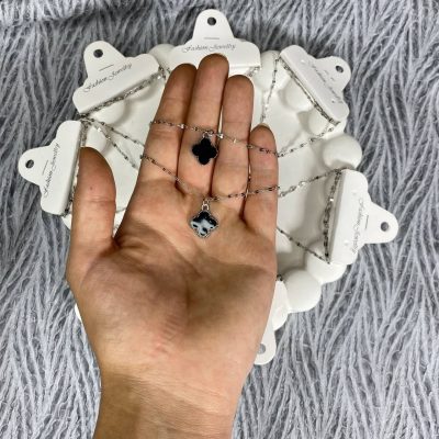 گردنبند ونکلیف مشکی زنجیر پیچ خورده
