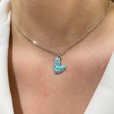 گردنبند قلب آبی