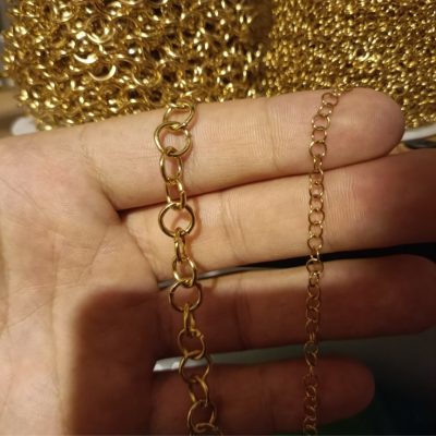 حلقه اتصال استیل طلایی و نقره ای 1 متری