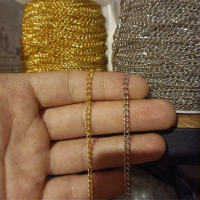 زنجیر سایز طلایی و نقره ای استیل 1 متری